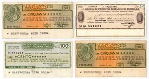 1976 1977 Italy Torino Veneto Bank Coupons Lot of 4 #21032q - Picture 1 of 4