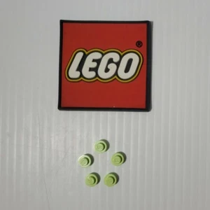 LEGO 1 x 1 Plate Round Stud Straight Side YELLOWISH GREEN (x5) 4073 NEW PARTS - Picture 1 of 3