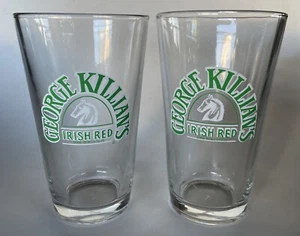 GEORGE KILLIAN'S Irish Red PINT BEER GLASS Vintage 1990's Green Label 16 oz - Picture 1 of 5