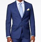 $450 Calvin Klein Men's Blue Slim X Fit Wool Stretch Blazer Coat Suit Jacket 44L