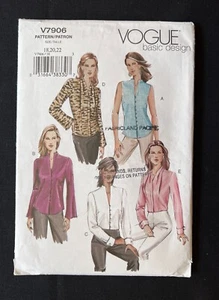 Vogue 7906 Misses Blouses A Vogue Basic Design 2004 Pattern size 18-20-22 Uncut - Picture 1 of 3