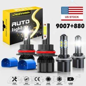 For Chevy Cavalier 2000-2005 4X 9007+880 LED Headlight Hi/Lo+Fog Lights Bulbs - Picture 1 of 19