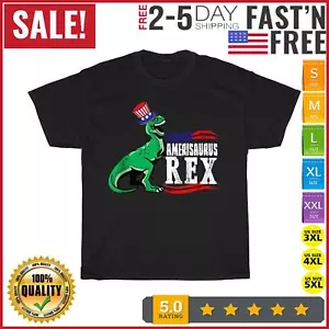 Amerisaurus T Rex Fourth of July USA Flag Labor Memorial Day T Shirt Men Women - Picture 1 of 9