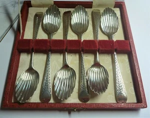 JUEGO ANTIGUO GEO III DE 6 CUCHARAS DE PLATA ESTERLINA SEÑALIZADAS EN T LON 1791 ST# 19159 - Imagen 1 de 9