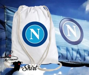 ZAINO SACCA BIANCA NAPOLI CALCIO LOGO IDEA REGALO cotone 100% - Imagen 1 de 1