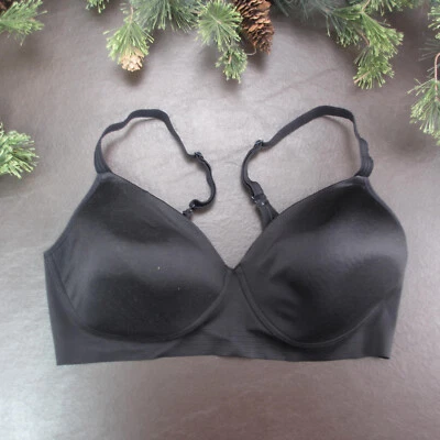 Hanes Bra Size XL Black Padded Wireless Adjustable Clasp Back - Image 1 of 4