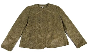 JM Collection Womens Polyester Brown Zip Up Blazer With Pockets Size 12 - Picture 1 of 3