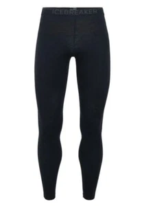 ICEBREAKER MENS 200 ZONE MERINO WOOL BLACK LEGGINGS LONG JOHNS THERMAL TROUSERS - Picture 1 of 5