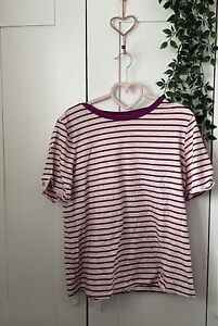 Ladies Next Size 16 T-Shirt Top 16 Striped Pink Purple Top Casual 16
