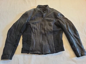VINTAGE MENS HARLEY DAVIDSON MOTORCYCLE LEATHER/NYLON JACKET BLACK SIZE 42 #6638 - Picture 1 of 7