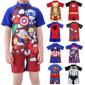 Kids Boys Girls Character One Piece Swimsuit Beachwear Swimwear Swimming Costume - Picture 1 of 21