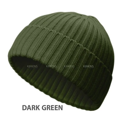 Mini Gorro Corto Pescador Sombrero Acanalado Docker Invierno Cálido Tejido Calavera Gorra Puño Foto 1 de 4