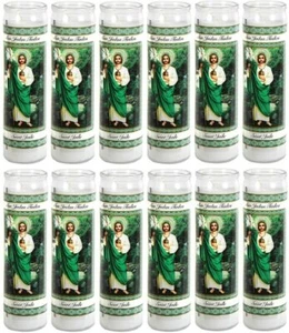 Unscented Saint Jude Candles San Judas Religious Candle Devotional 12pk Church - Picture 1 of 4