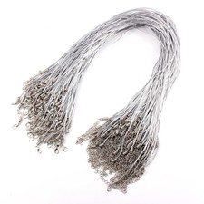 100pcs silver Wax Cord Necklace Lobster Clasp Jewelry Fit Charms 18" Dia 1MM 