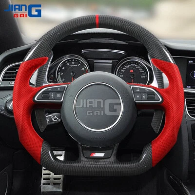 Carbon Fiber Steering Wheel For Audi S3 S4 S5 RS3 RS4 RS5 A3 A4 A5 2012-2016 - Image 1 of 4