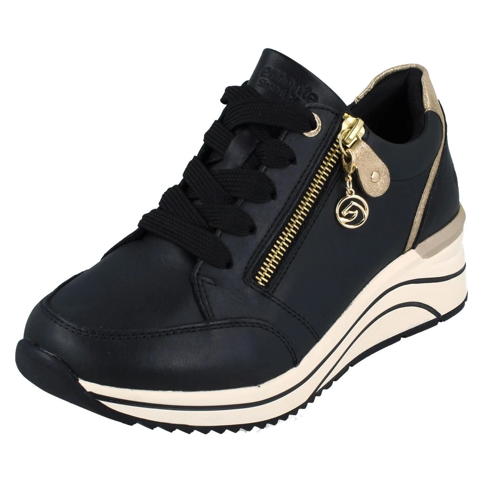 Damen Remonte D0T03 Freizeit Keilabsatz Turnschuhe - Bild 1 von 1
