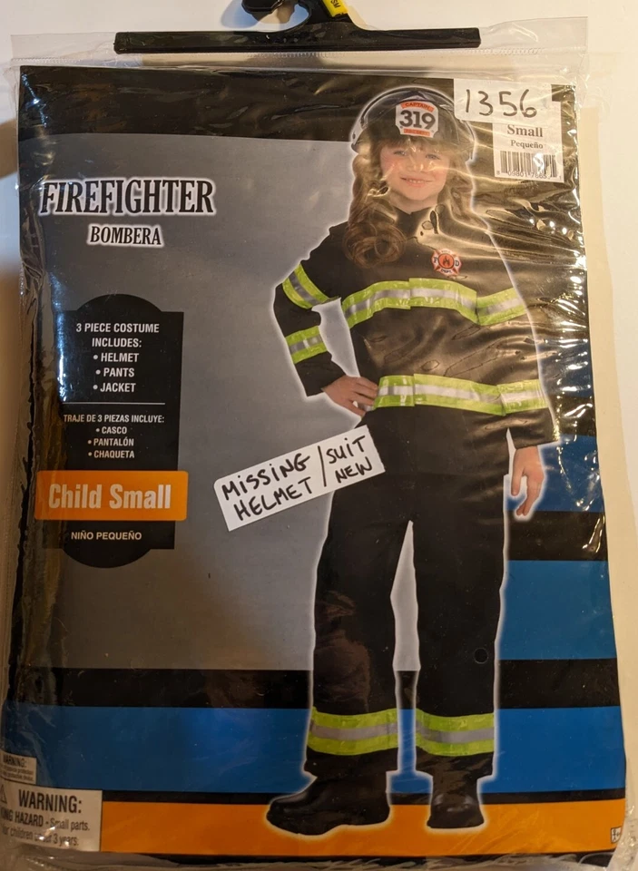 (SIN Casco) Disfraz Bombero Halloween NIÑO Talla PEQUEÑO 4-6 Años **LEER Foto 1 de 4