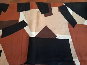 Scampolo tessuto Crêpe Fantasia geometrica Marrone Nero h 130 X 130 cm - Picture 1 of 1
