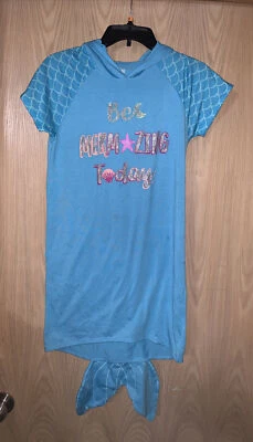 Justice Talla 12 Sirena Sudadera con Capucha Tiara Seashell Camisón Cola Pijama Disfraz Elegante Foto 1 de 4