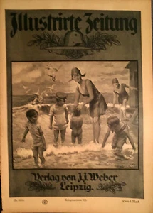 Kunstdruck 1911 Badende Frau mit Kindern nach Franz Kienmayer XL - Bild 1 von 1