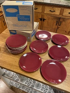 The Pampered Chef 2062 Appetizer Plates 6” Round Color Cranberry Set Of 10 - Bild 1 von 4