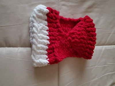 Hand Knit Teacup / Small Size Holiday Puppy Dog Sweater - Image 1 of 4