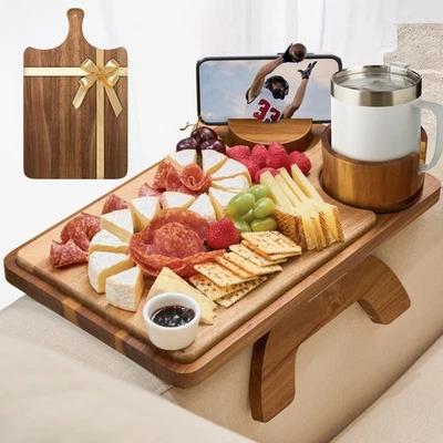 Bandeja de mesa con brazo de sofá de madera de acacia ZenStorage estilo # sofá-002 Foto 1 de 4