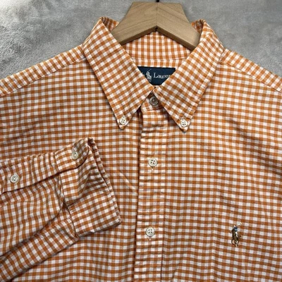 Рубашка на пуговицах мужская Ralph Lauren размер XL оранжевая имбирь классический крой плоть пони - Изображение 1 из 4