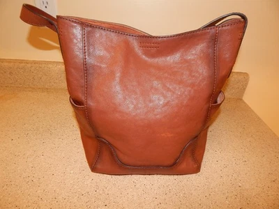 Frye Women's Leather Side Pocket Hobo Shoulder Bag Cognac has 2 small blemishes - Image 1 of 4