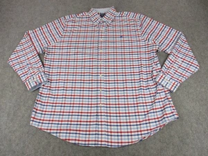 Camisa Brooks Brothers 1818 para hombre 1XLT roja azul a cuadros tela Oxford abotonada - Imagen 1 de 9