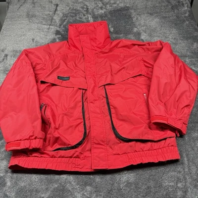 Columbia Abrigo Hombre Grande Rojo Negro Bordado Chaqueta Esquí Bordado Invierno Juego Talla L Foto 1 de 4
