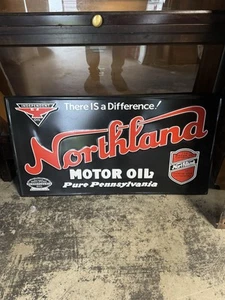 NORTHLAND “Pure Pennsylvania” Motor Oil Advertising Metal Sign, 15.5” x 29.5” - Picture 1 of 1