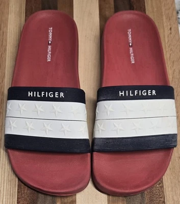Sandalias Tommy Hilfiger Slides para mujer talla 6M rojo blanco azul estrellas Foto 1 de 4