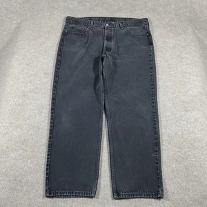 Levis 550 Jeans Mens 40x30 Relaxed Fit Tapered Leg Light Wash Black Denim Faded - Picture 1 of 13