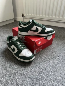 Nike Dunk Low Retro 'Michigan State' | White/Team Green/Total Orange | UK 9 - Picture 1 of 10