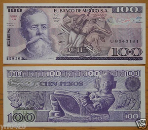 Mexico Paper Money 100 Pesos 1981 UNC - Picture 1 of 1