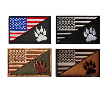 GAUGEUSA American Flag Tactical K9 Dog Patch Hook a Loop USA Emblem for Collars And Vests