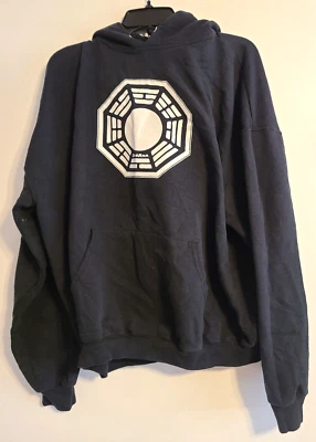 Suéter con Capucha Negro Raro Lost Dharma Initiative Jerzees Adulto Talla XL Foto 1 de 4