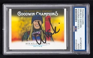 Mikaela Shiffrin Signed 2021 Upper Deck Goodwin Champions Cards #65 (PSA) Skiing - Picture 1 of 2