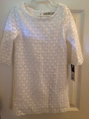 NwT 5T White Dress, Scalloped Lace Design, BIN - Image 1 of 4