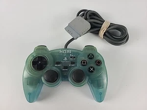 Hori Analog Sindou Pad PlayStation PS1 PS2 Fighting Controller Blue Transparent - Picture 1 of 8