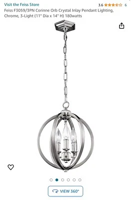 Colgante globo níquel pulido Feiss Foto 1 de 3