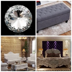 10x Rhinestone Glass Upholstery Buttons Sew Sofa Bed Headboard DIY Decor Quality - Picture 1 of 20