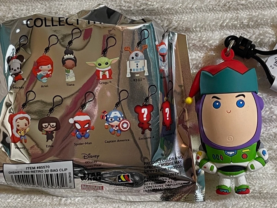 Disney 100 Retro 3D Christmas Holiday Figural Bag Clip Toy - Capt. America