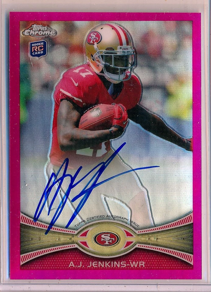 A.J. JENKINS - 2012 Topps Chrome PINK BCA Refractor AUTO SP /75 - SF 49ers RC - Image 1 of 1