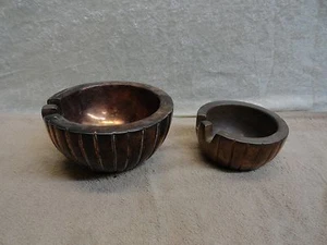 ZWEI (2) VINTAGE VERKUPFERTE GROSSE UND SCHWERE ASCHENBECHER SELTEN - Bild 1 von 6