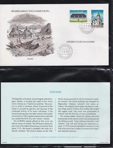 ICELAND 1978 FIRST DAY OVERSIZED COVER EUROPA ARCHITECTURE + CARD + CACHET - Picture 1 of 1