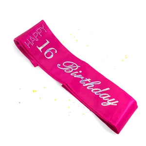 Happy Birthday Schärpe 16er Geburtstag / 16. Jubiläum (Pink) - Bild 1 von 1