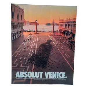 Absolut Vodka Venecia Vintage Impreso Anuncio Años 90 Paloma Rebaño Botella Street View - Imagen 1 de 5