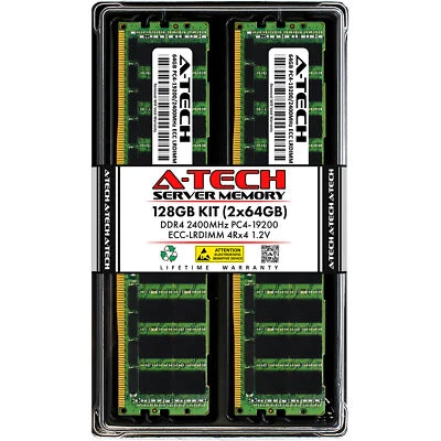 A-Tech 128GB 2x 64GB 4Rx4 PC4-19200 ECC Load Reduced LRDIMM Server Memory RAM - Image 1 of 4
